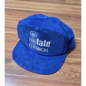 Graffiti Hat Cap Snap Back Mens One Size Blue Corduroy State Chemical Vtg USA